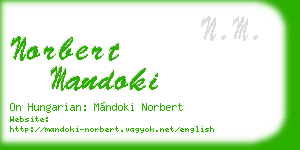 norbert mandoki business card